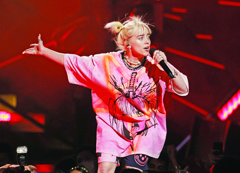 Billie Eilish performs onstage during the 2021 iHeartRadio Music Festival at T-Mobile Arena in Las Vegas, Nevada.—AFP n