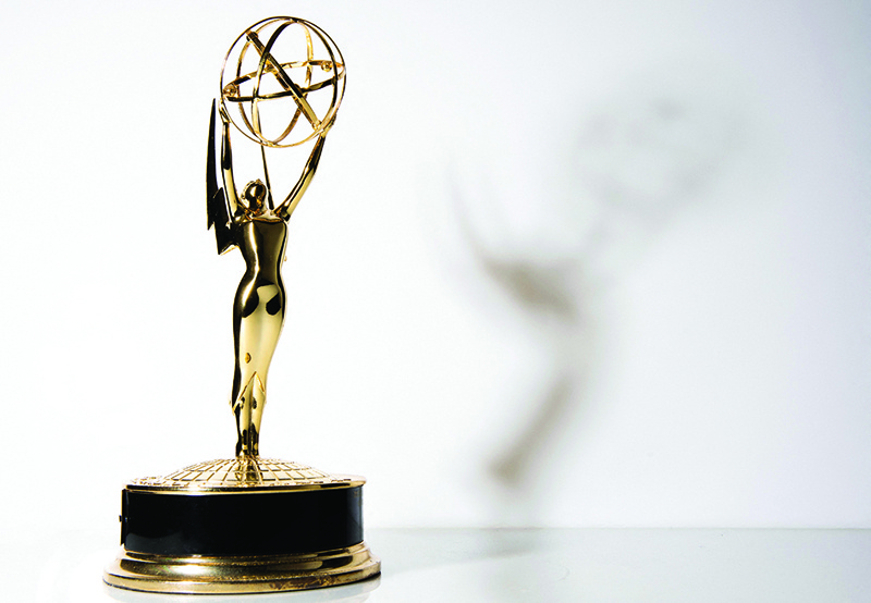 In this file photo a photo of an Emmy Trophy, in Los Angeles, California.—AFP n