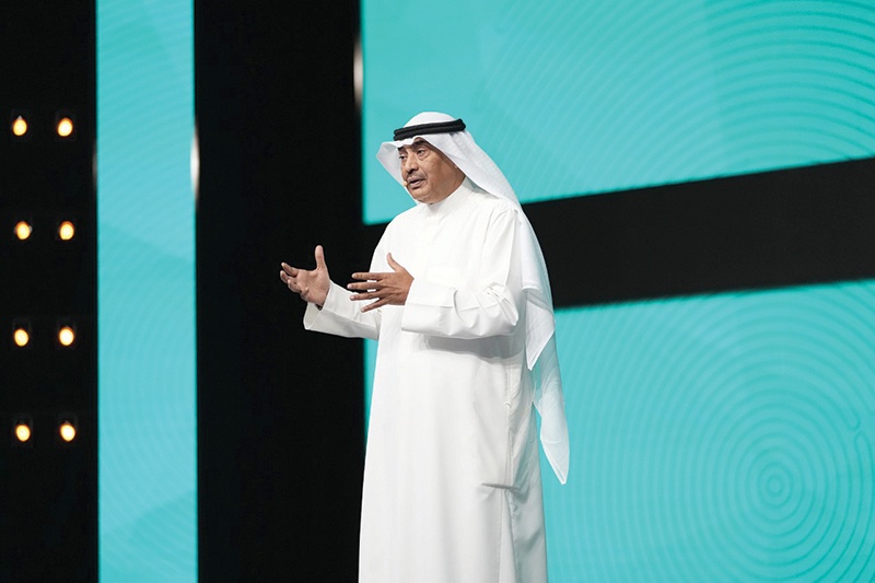 KUWAIT: His Highness the Prime Minister Sheikh Sabah Al-Khaled Al-Hamad Al-Sabah speaks during a presentation at Jaber Al-Ahmad Cultural Center yesterday. —KUNA
