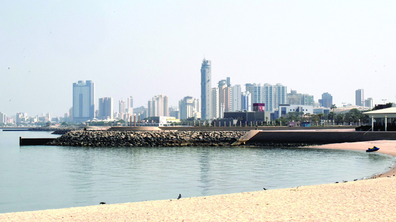 KUWAIT: High rise buildings are seen from the beach in Salmiya. - Photo by Fouad Al-Shaikhn