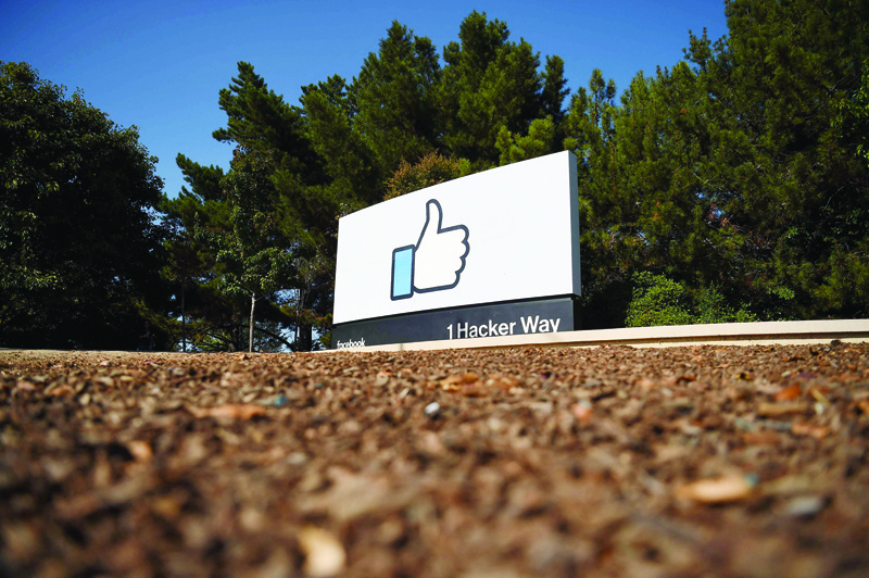 MENLO PARK: Photo shows the Facebook 'like' sign at Facebook's corporate headquarters campus in Menlo Park, California. - AFP n