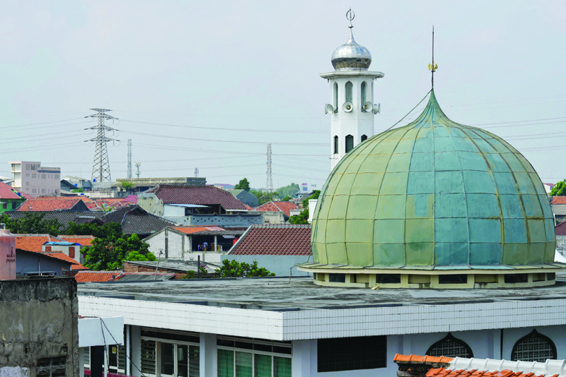 JAKARTA: Photo shows a mosque tower where speakers are placed in Jakarta. There are around 750,000 mosques across Indonesia—a medium sized venue could have at least a dozen external loudspeakers that blare the call to prayer five times a day. – AFP n