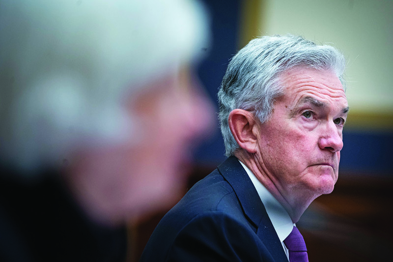 WASHINGTON: In this file photo, US Federal Reserve Chairman Jerome Powell testifies before the House Oversight And Government Reform Committee hearings, on Capitol Hill in Washington, DC. -- AFPnn
