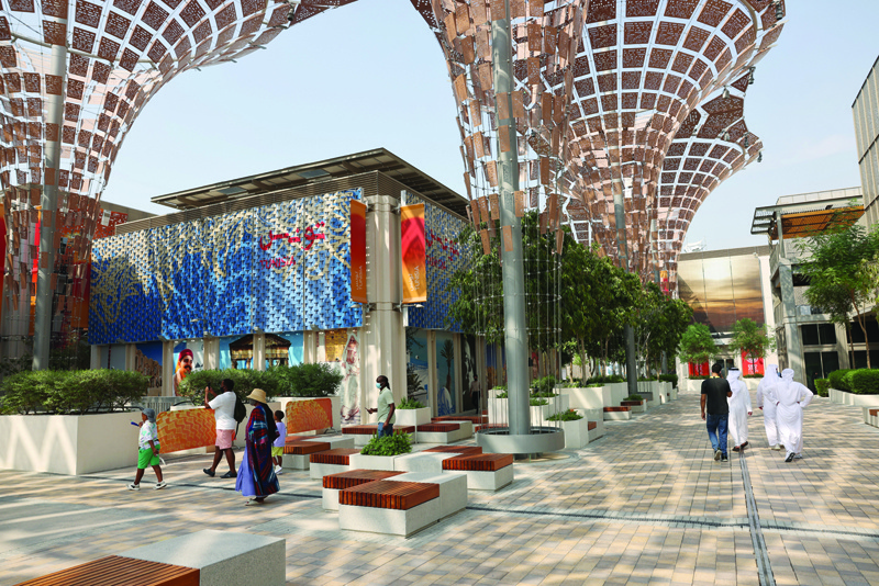 DUBAI: This picture shows the Tunisian pavilion at the Expo 2020, in Dubai yesterday. - AFPn