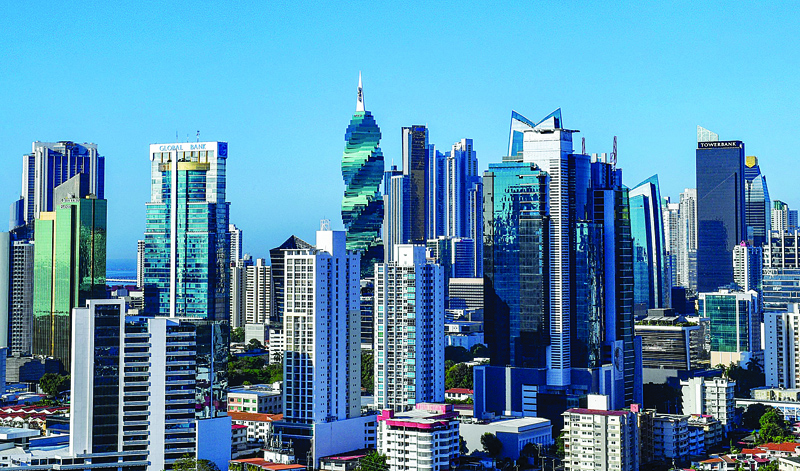 PANAMA CITY: Photo shows an aerial view of the financial centre of Panama City. More than a dozen heads of state and government have amassed millions in secret offshore assets, according to an investigation published by the International Consortium of Investigative Journalists (ICIJ). - AFP n