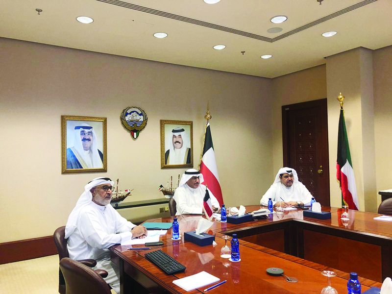 KUWAIT: Kuwaiti Oil Minister Mohammad Al-Fares attends a virtual OPEC+ meeting yesterday. - KUNA n