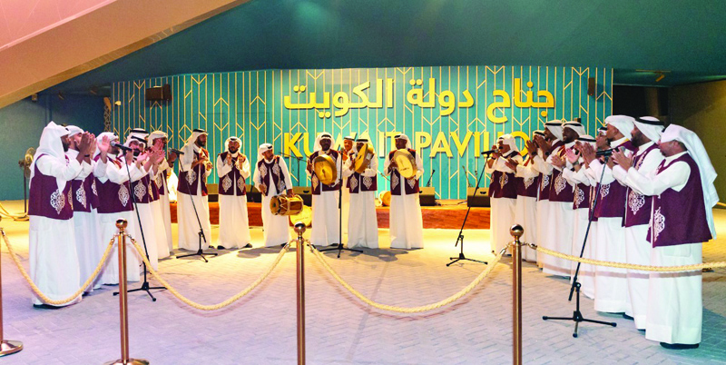 DUBAI: Traditional dancers and musicians delight the crowd at Kuwait's Expo 2020 pavilion. - KUNA 