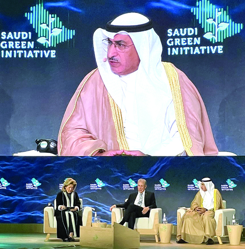 RIYADH: Kuwait's oil minister Dr Mohammad Al-Fares speaks during his participation in the Saudi Green Initiative forum. – KUNAn