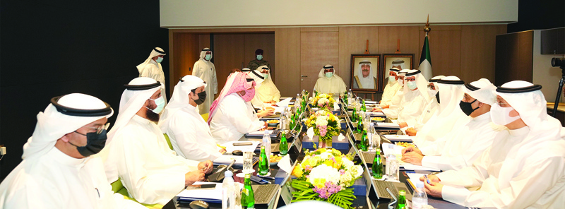 KUWAIT: HH the Prime Minister Sheikh Sabah Al-Khaled Al-Hamad Al-Sabah chairs a Cabinet meeting at Sheikh Jaber Al-Abdullah Al-Sabah International Tennis Complex. - KUNA 