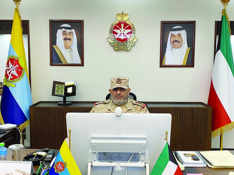 KUWAIT: Chief of Staff of Kuwait's Army General Khaled Saleh Al-Sabah participates in the virtual meeting. - KUNAn