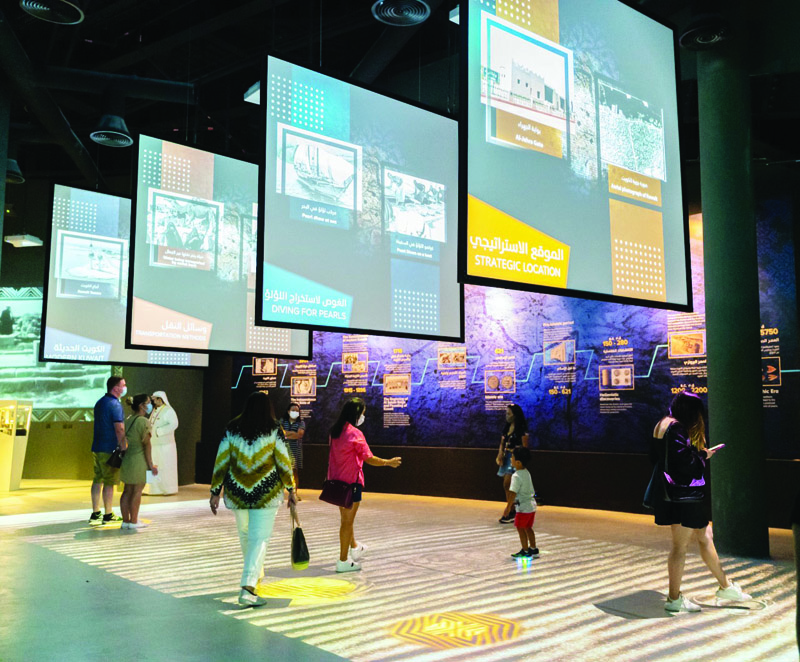 KUWAIT: Large screens displaying information about Kuwait in the country's pavilion at Expo 2020 Dubai. - KUNA photosnnnnn