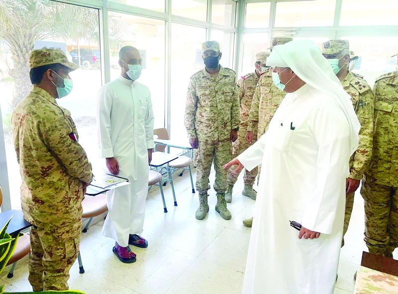 KUWAIT: Kuwait's Deputy Prime Minister and Minister of Defense Sheikh Hamad Jaber Al-Ali Al-Sabah is seen during an inspection tour of the national military service authority. - KUNAn
