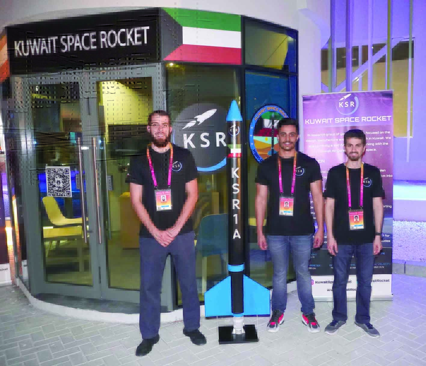 DUBAI: The team of Kuwaiti youth participating in Expo Dubai 2020 with their space rocket project. - KUNA photosnnn