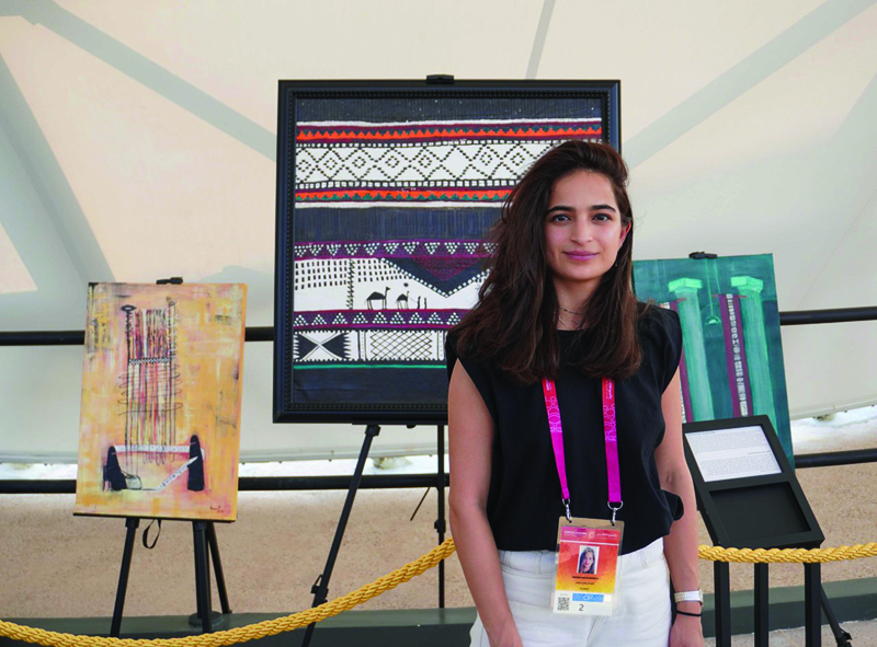 DUBAI: Kuwait's Sadu Craft Society official Sahar Al-Maqsidi is seen at the Kuwaiti pavilion at Expo 2020 Dubai. - KUNA photosn