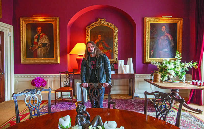Randal Plunkett, Baron of Dunsany, poses inside Dunsany Castle, in Dunsany, northwest of Dublin.—AFP photosn