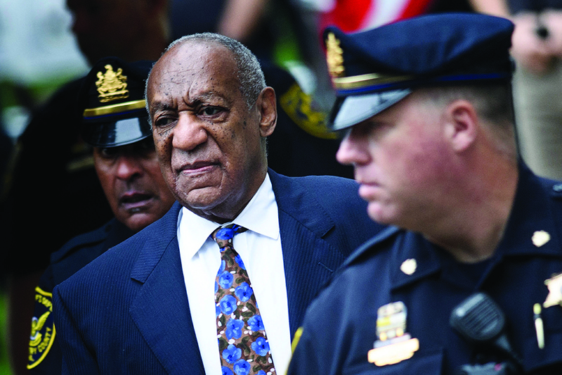 In this file photo US actor Bill Cosby arrives at court in Norristown, Pennsylvania to face sentencing for sexual assault.—AFP n