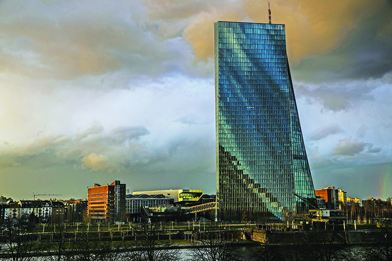 FRANKFURT: The headquarters of the European Central Bank (ECB) is pictured in Frankfurt am Main, western Germany. — AFP