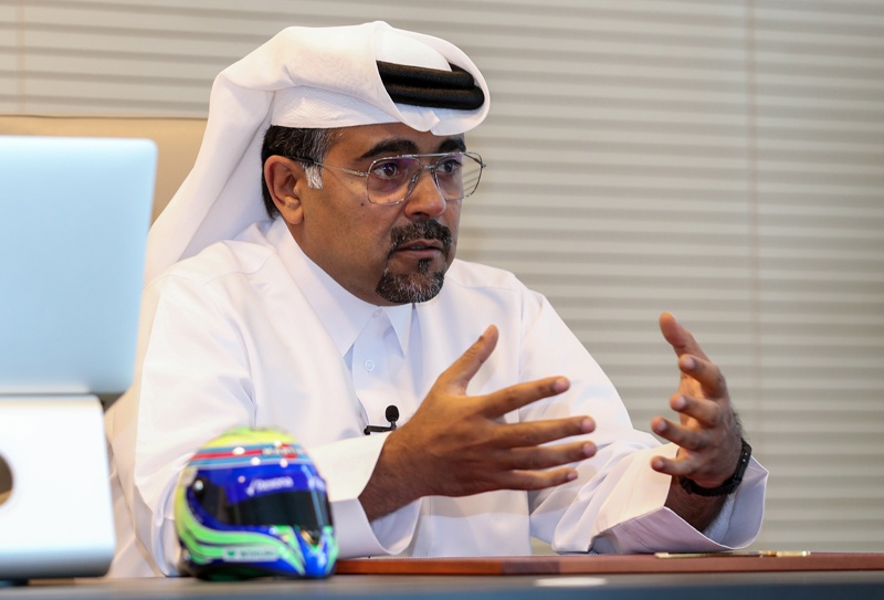 Abdulrahman Al-Mannai, president of the Qatar Motor and Motorcycle Federation (QMMF), speaks during an interview in the Qatari capital Doha.n