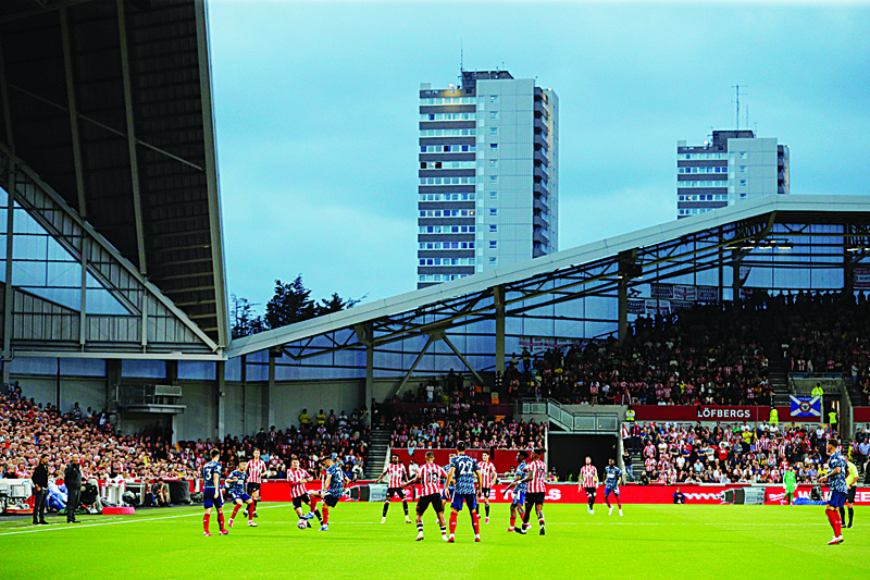 LONDON: In this file photo taken on August 13, 2021 a general view shows the English Premier League football match between Brentford and Arsenal at Brentford Community Stadium in London. - AFPn