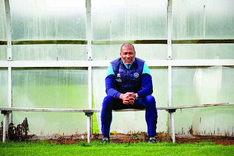LONDON: Queens Park Rangers' Director of Football Les Ferdinand poses at Imperial College Sports Ground, the club's training ground in Harlington, Hayes, west of London, on October 15, 2021. - AFPn