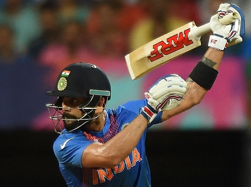 MUMBAI: In this file photo taken on March 31, 2016 India's Virat Kohli plays a shot during the World T20 cricket tournament semi-final match between India and West Indies at The Wankhede Cricket Stadium in Mumbai. – AFPnn