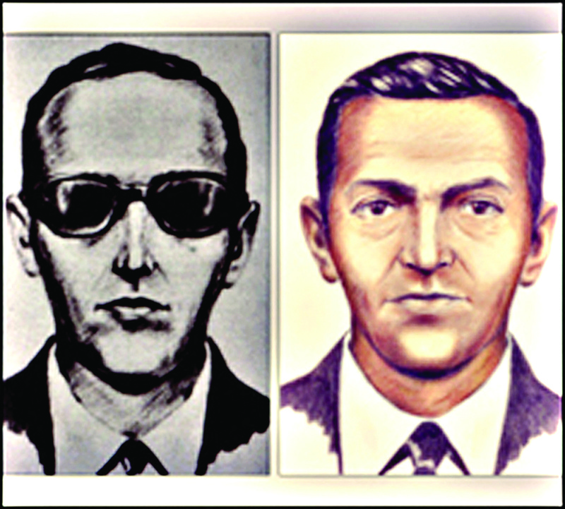 This FBI file handout image obtained on March 27, 2008 shows the likenesses of D.B.Cooper. On the eve of Thanksgiving, 1971, a nondescript, 40-something man who called himself Dan Cooper approached the airport counter and bought a one-way ticket from Portland to Seattle. - AFPnnn