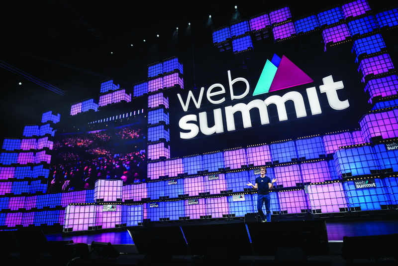 LISBON: Web Summit CEO & Founder Paddy Cosgrave delivers a speech on the opening day of the Web Summit in Lisbon Monday. - AFPnn