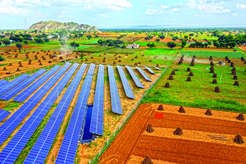 BHALOJI, India: A solar plant owned by farmer and doctor Amit Singh in Bhaloji village, in the northern Indian state of Rajasthan. - AFPn