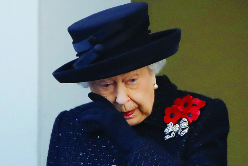 LONDON: In this file photo, Britain's Queen Elizabeth II attends a ceremony at the Cenotaph on Whitehall in central London. - AFP n