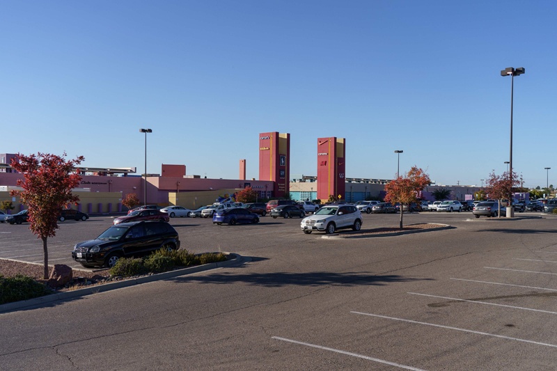 The Outlet Shoppes at El Paso is pictured days before the reopening of the U.S.-Mexico border, in Canutillo, Texas on November 5, 2021. - The U.S.-Mexico border will be reopened to non-essential traffic on Monday November 8, after 18 months of closure due to the coronavirus pandemic. - AFP