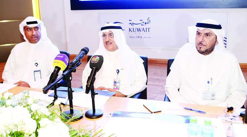 KUWAIT: KAC Chairman Ali Al-Dakhan speaks during a press conference yesterday. – Photo  by Yasser Al-Zayyatn