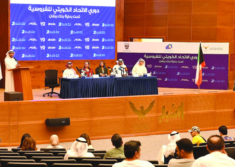 KUWAIT: A scene from the Kuwait Equestrian Federation's press conference. - KUNAn