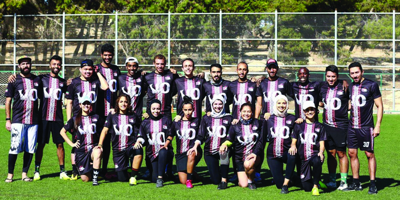 AMMAN: A group photo of teammates participating in the Middle East and North Africa Ultimate Frisbee Championship held recently in Jordan. - KUNA photosn