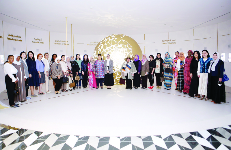 KUWAIT: Members of the Diplomatic Women's Committee are seen in a group photo during their visit to Tabassar exhibition at Al-Hamra Shopping Center. - Photos by Yasser Al-Zayyat n