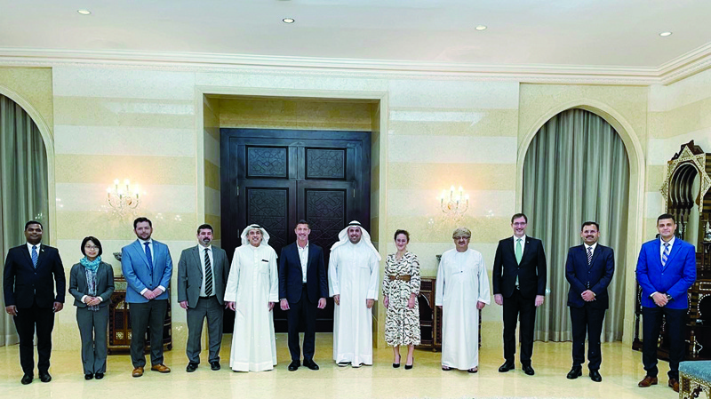 Founder and CEO of Reconnaissance Research Abdulaziz Al-Anjeri, Deputy CEO Yousef Al-Ghussein and International Expert Dr Scott Crino with other participantsn