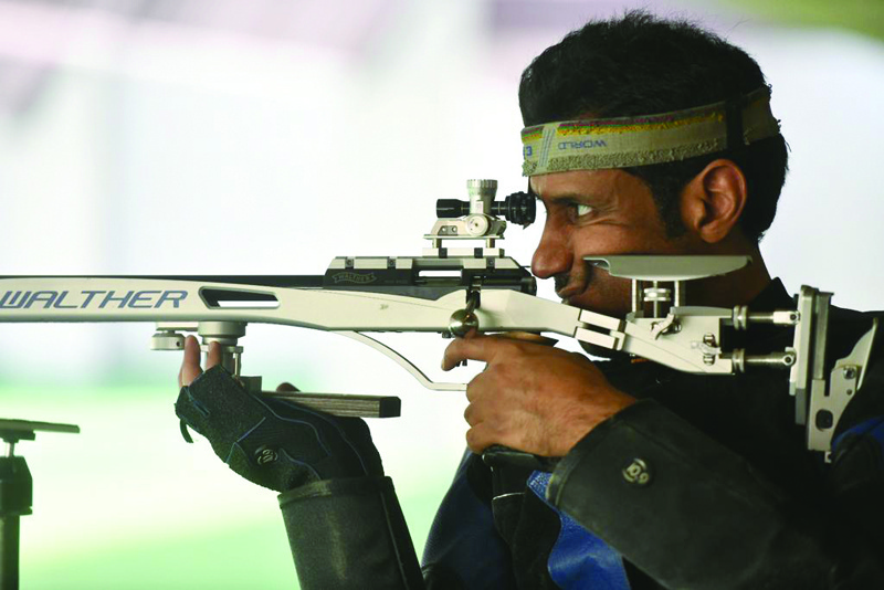 KUWAIT: A contestant participates during the HH the Crown Prince Shooting Tournament yesterday.n