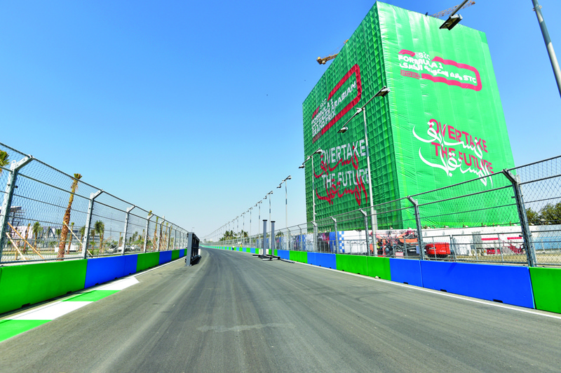 JEDDAH: A picture taken on Sunday, shows a view of the Jeddah Corniche Circuit that is expected to host the Saudi Arabian Grand Prix in the Saudi Red Sea resort of Jeddah. - AFPnn