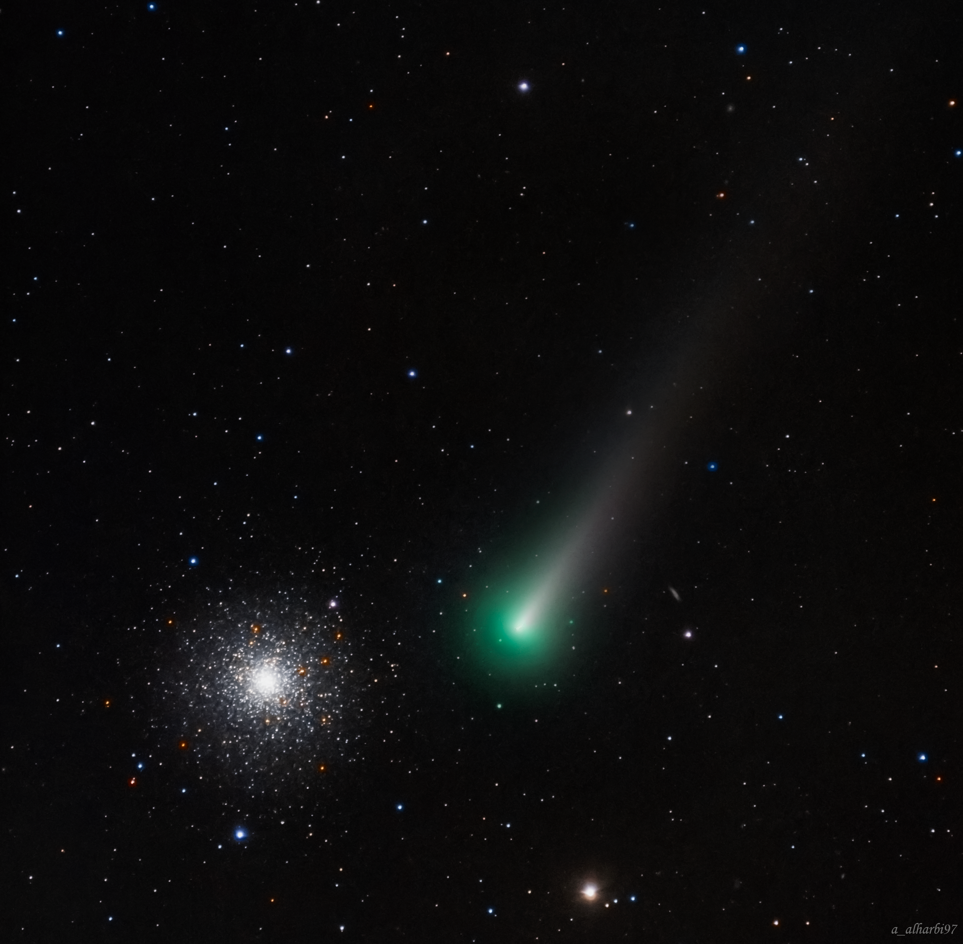 KUWAIT: This photo taken by Kuwaiti astrophotographer Abdullah Al-Harbi shows Comet Leonard falling beside the M3 cluster as seen from Kuwait's sky. The comet, which was discovered in 2021, is currently passing through Kuwait's sky, and is expected to be at its brightest point on December 12.n