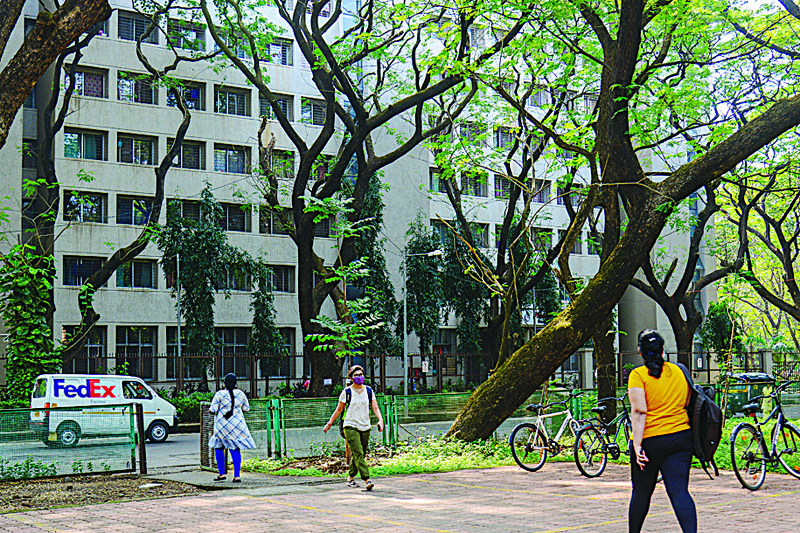 MUMBAI: In this photo, students walk inside the Indian Institute of Technology (IIT) Bombay campus in Mumbai. -AFPnn