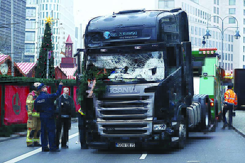 BERLIN: File photo shows the truck that ploughed through the Christmas market in Berlin.