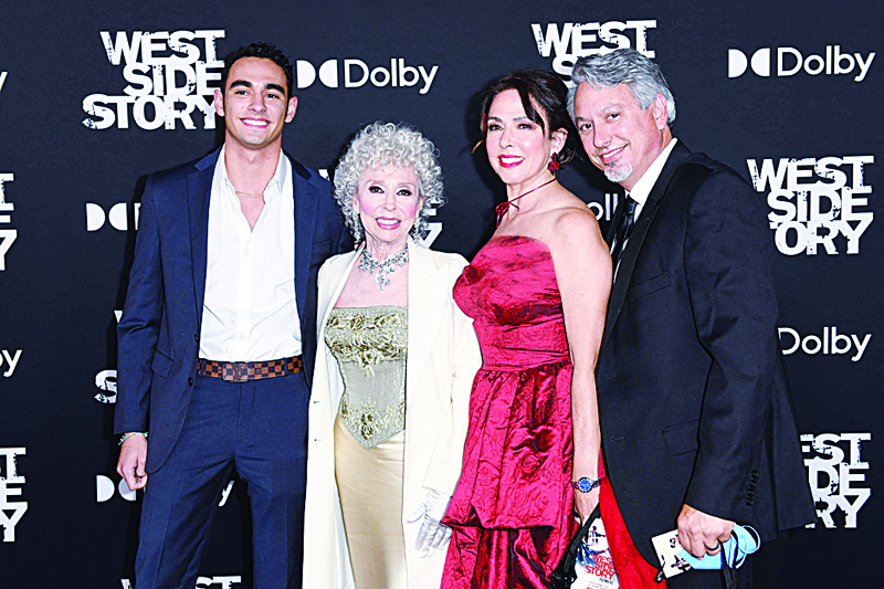Actress Rita Moreno (2nd left) and daughter actress Fernanda Gordon (2nd right) arrive for the premiere of Steven Spielberg's 'West Side Story' at the El Capitan Theatre in Los Angeles. - AFP n