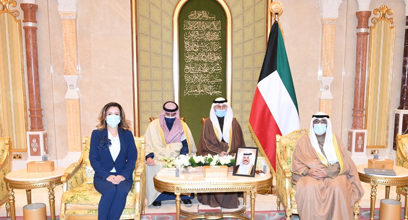 His Highness the Crown Prince Sheikh Mishal Al-Ahmad Al-Jaber Al-Sabah meets Ambassador of Djibouti Abdulqader Omar.n