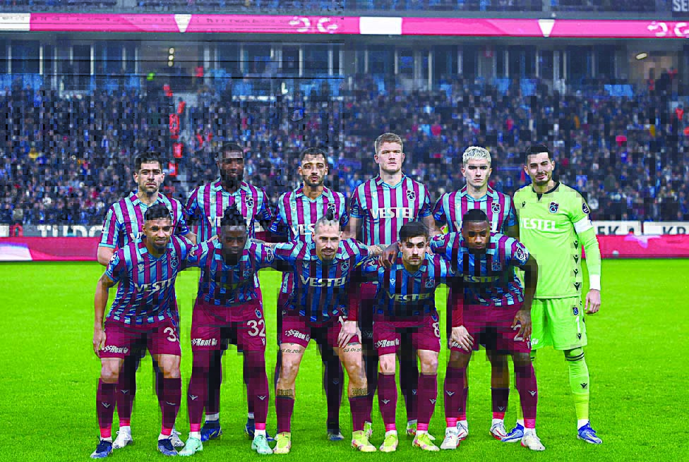 TRABZON: Trabzonspor’s players pose prior the Super league football match between Trabzonspor and Hatayspor at the Medical Park Stadium in Trabzon. —AFP