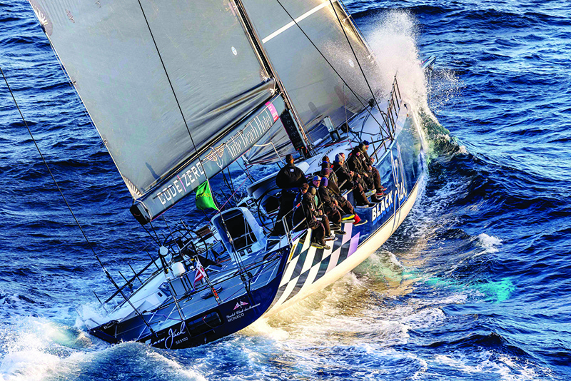 HOBART: Photo shows yacht Black Jack heading towards Hobart during the 2021 Sydney to Hobart yacht race. —AFP