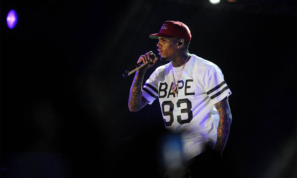 In this file photo singer Chris Brown performs during a free concert in Champ de Mars, downtown Port-au-Prince.—AFP