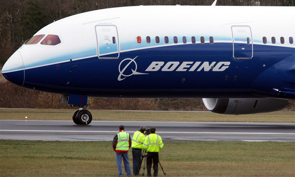 EVERETT, Washington: File photo taken on December 15, 2009, Boeing's new 787 Dreamliner taxis ready for take off at Paine Field in Everett, Washington. - AFP