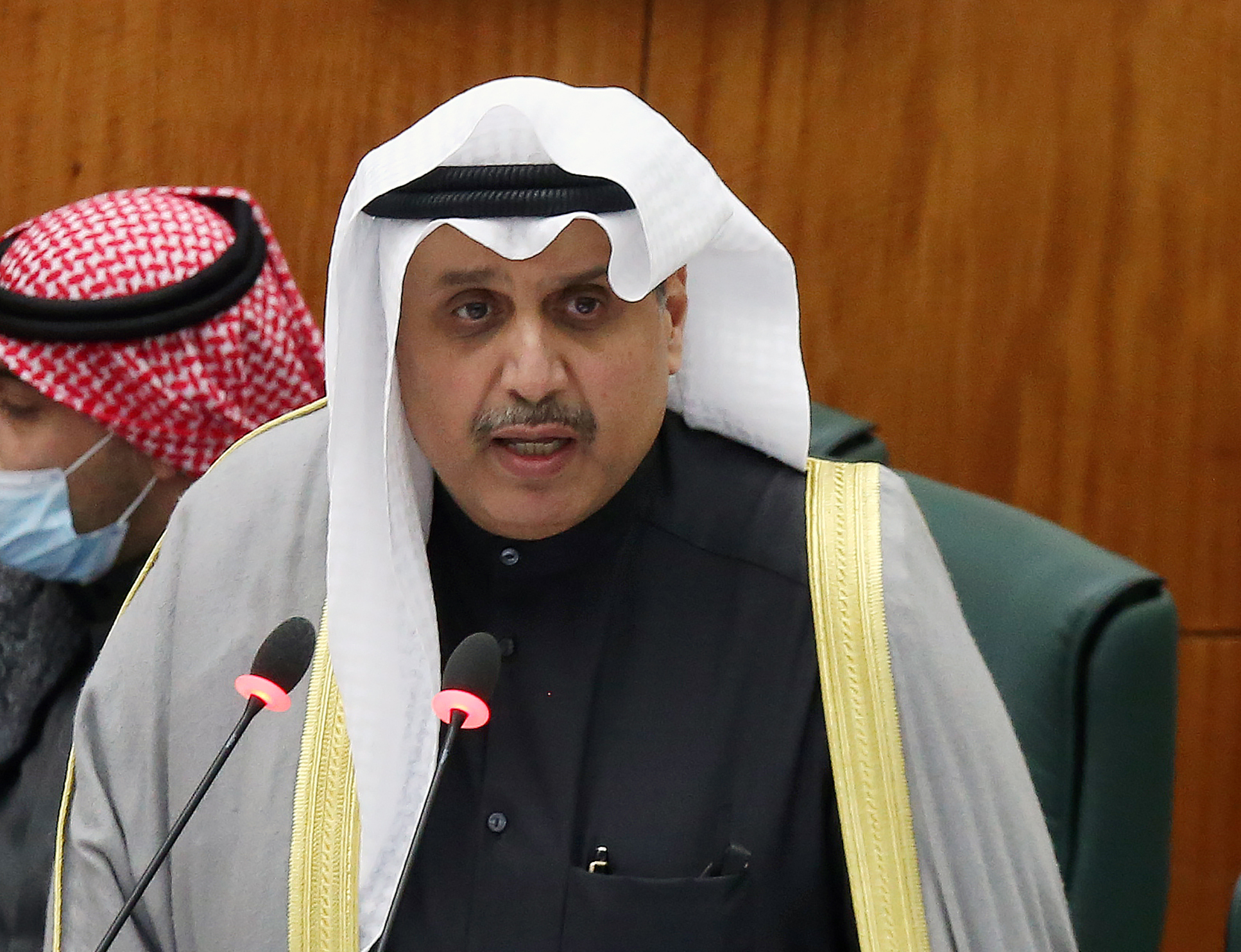 KUWAIT: Defense Minister Sheikh Hamad Jaber Al-Ali Al-Sabah speaks during the debate of his interpellation motion at the National Assembly yesterday. — Photo by Yasser Al-Zayyat