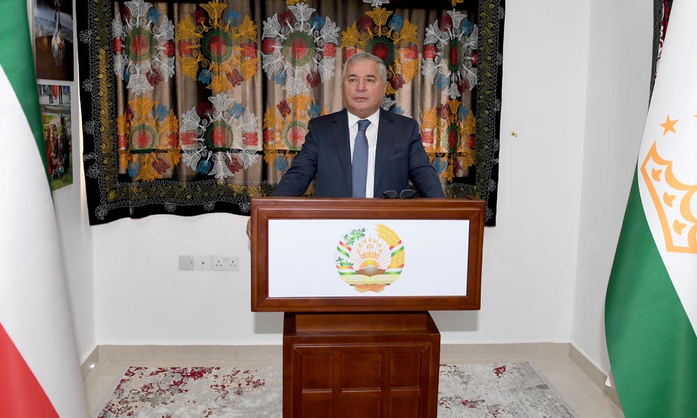 KUWAIT: Tajik Ambassador to Kuwait Dr Zubaydullo Zubaydzoda attends a press conference on Monday. — Photos by Yasser Al-Zayyat