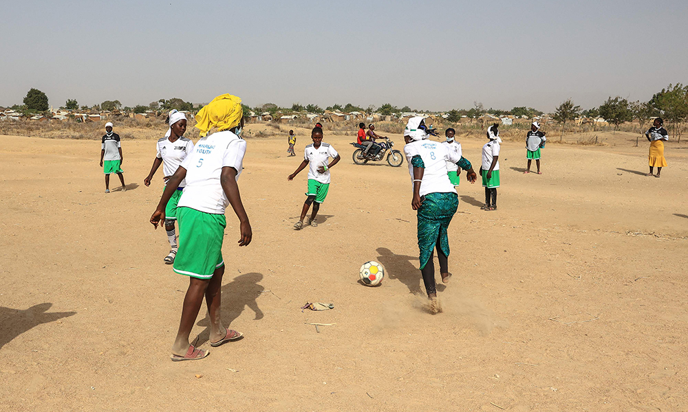 Refugee girls train during a session at the football pitch in the Minawao Refugee camp in Maroua. The girls, ranging in age from 15 to 20, fled with their families to Cameroon years ago, as Boko Haram jihadists wreaked havoc in their country. At a refugee camp in Minawao, in Cameroon’s Far North region, the girls took up football, forming a team with whatever equipment came to hand. — AFP photos
