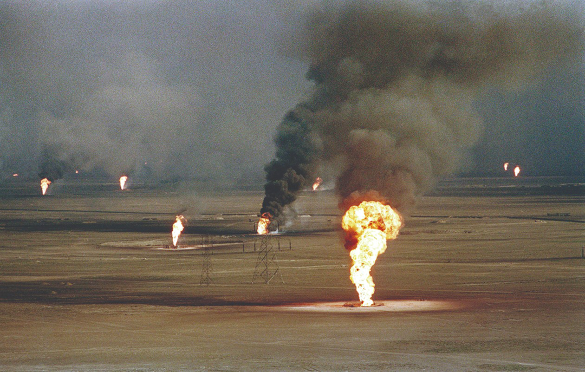 KUWAIT: This file photo taken on March 14, 1991 shows an aerial view of burning oil wells in Ahmadi, set ablaze by retreating Iraqi troops. – AFP